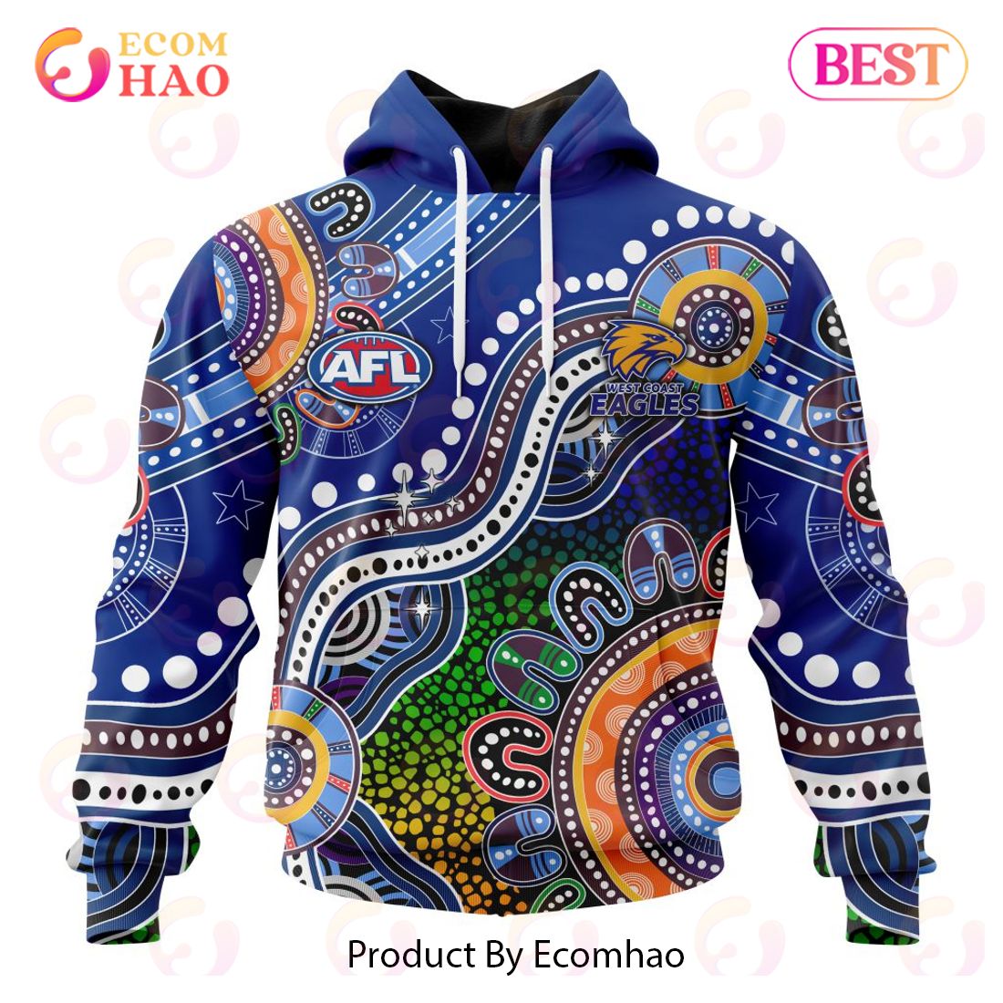 AFL West Coast Eagles Special Indigenous Design 3D Hoodie