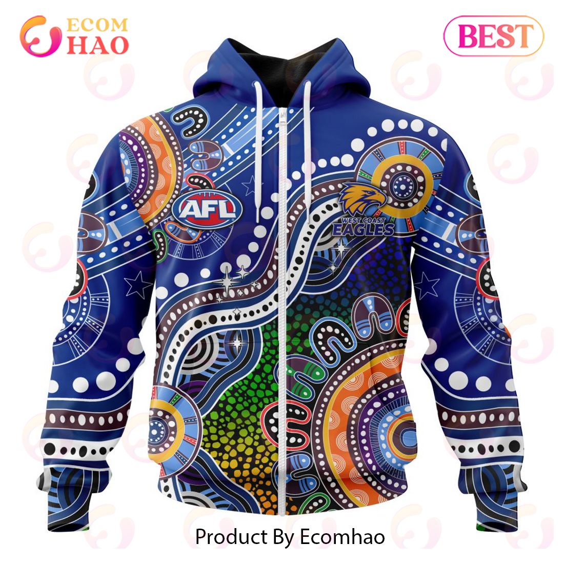 AFL West Coast Eagles Special Indigenous Design 3D Hoodie