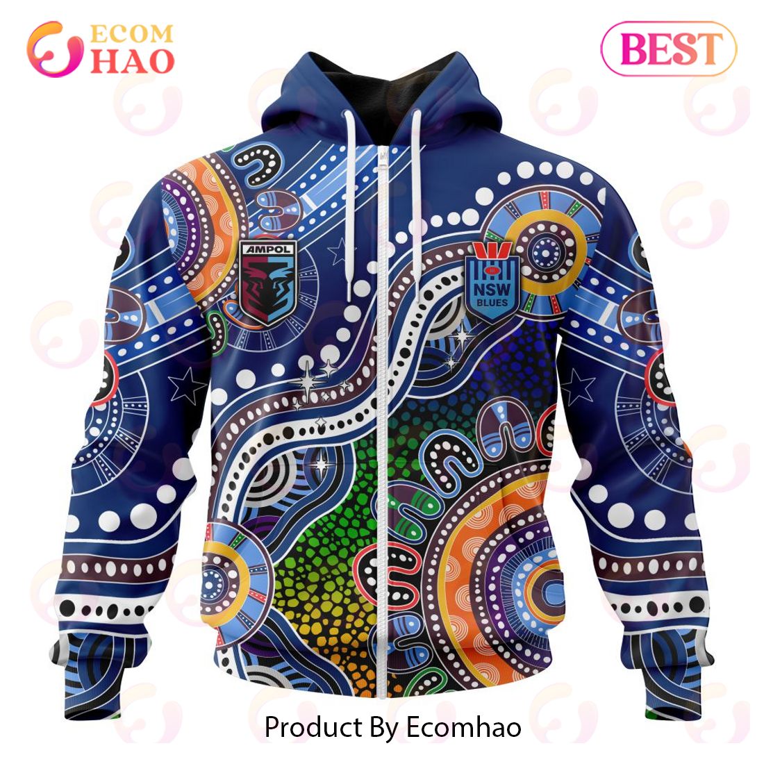 NSW Blues Special Indigenous Design 3D Hoodie