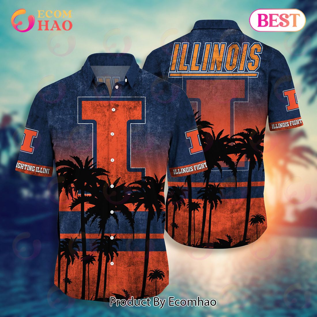 Illinois Fighting Illini Hawaii Shirt Short Style Hot Trending Summer