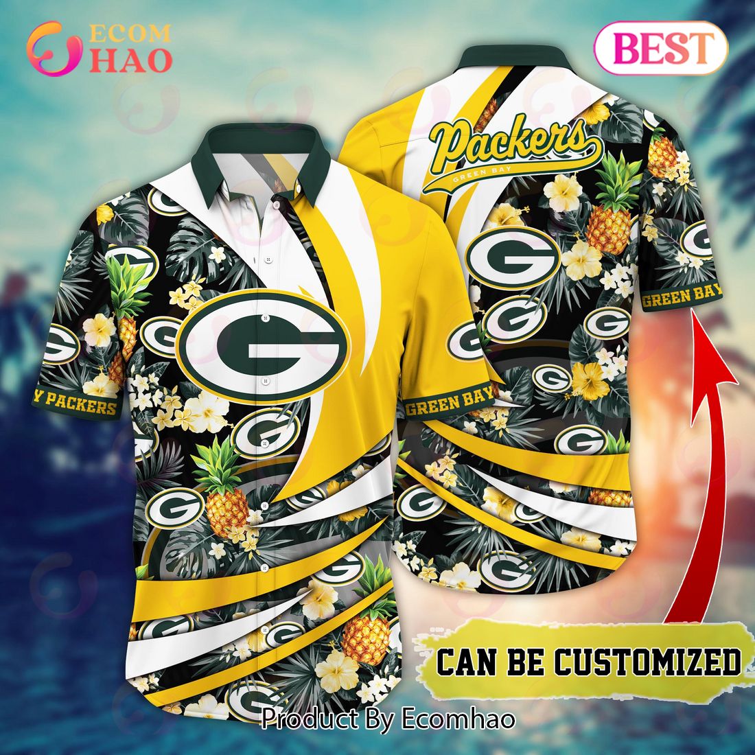 Personalized Name Green Bay Packers NFL Flower Hawaii Shirt For Fans New Summer