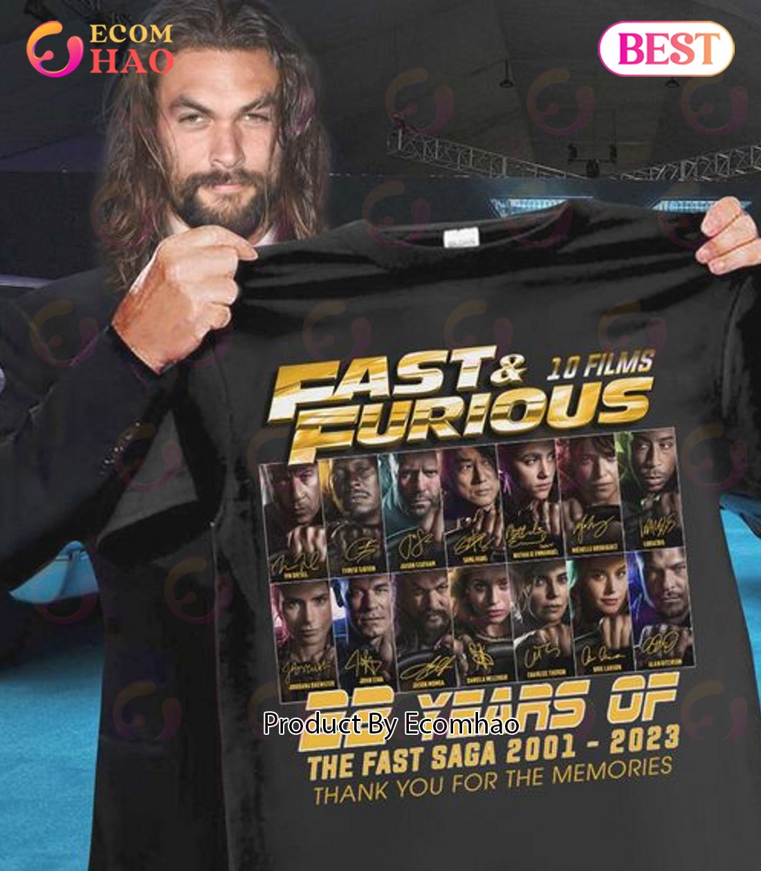 Fast & Furious 10 Films 22 Years Of The Fast Saga 2001 – 2023 Thank You For The Memories T-Shirt