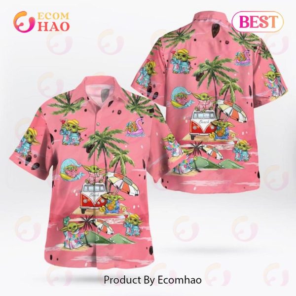 Baby Yoda Summer Time Hawaiian Shirt Pink