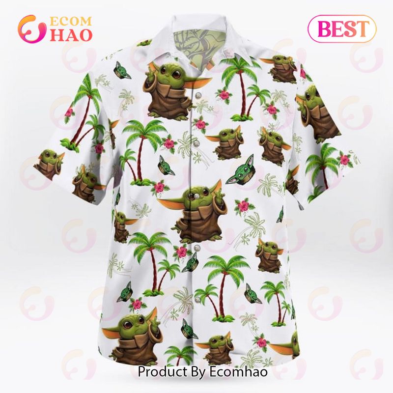 Baby Yoda Tropical Pattern Hawaiian Shirt