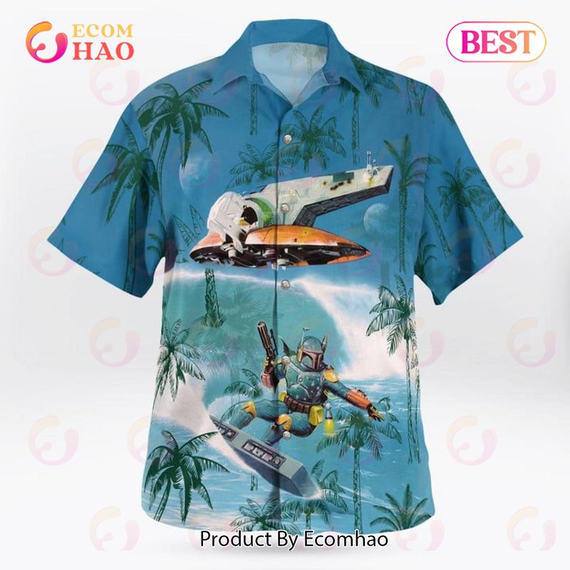 Boba Fett The Mandalorian Surfing Hawaiian Shirt