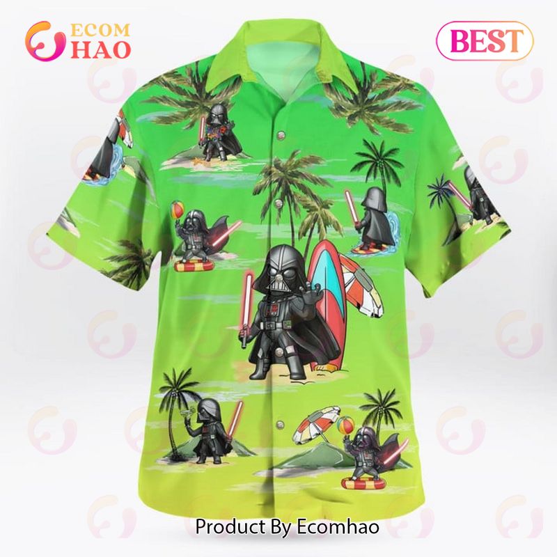 Darth Vader Summer Time Hawaiian Shirt Sunset Green