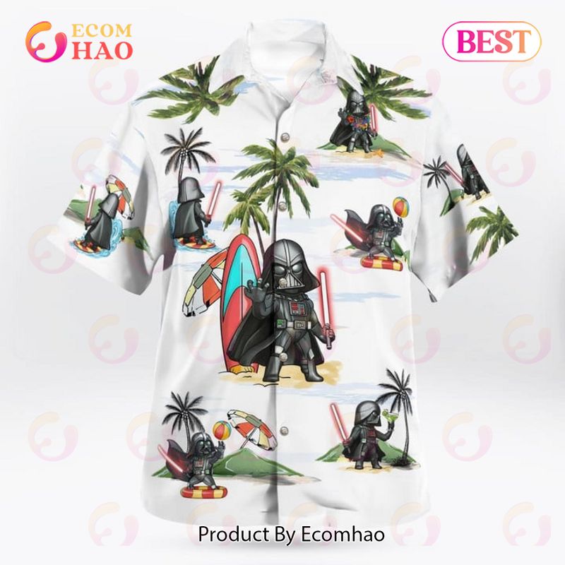 Darth Vader Summer Time Hawaiian Shirt White