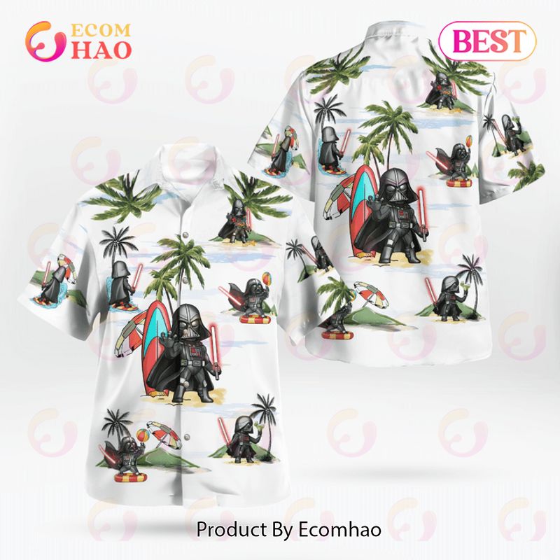 Darth Vader Summer Time Hawaiian Shirt White