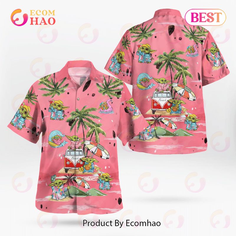 Leia Solo Bb8 R2D2 Summer Time Hawaiian Shirt Pink