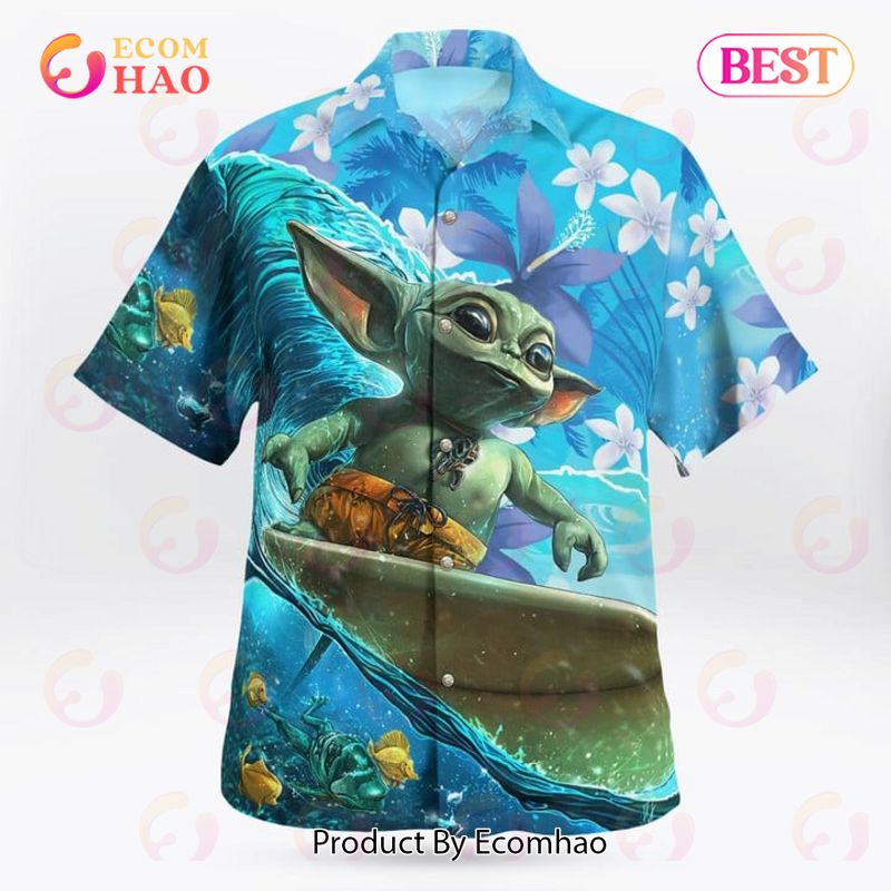 Star Wars Baby Yoda Surfing Hawaiian Shirt