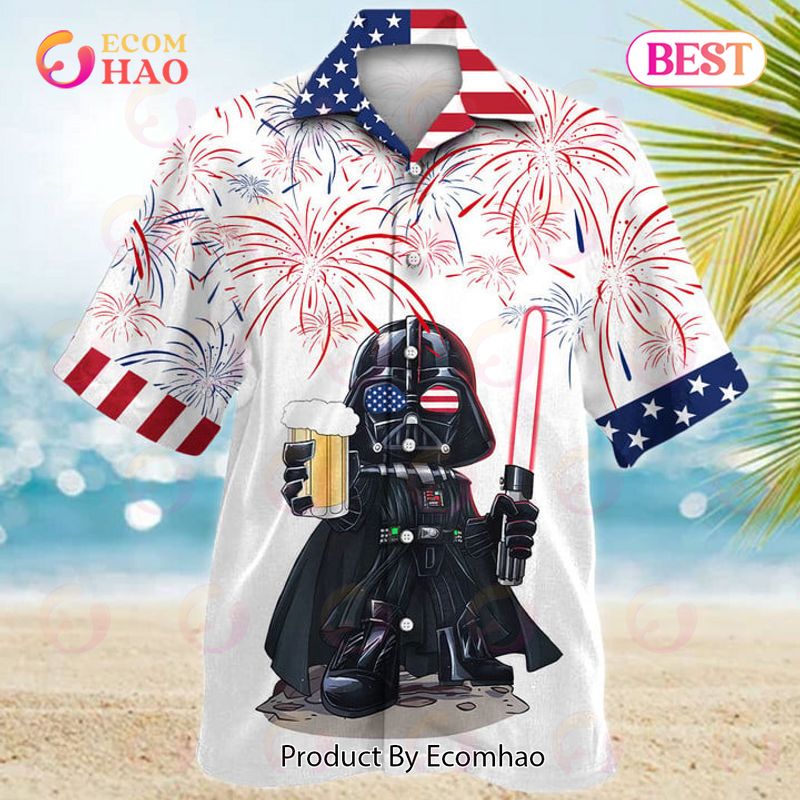 Star Wars Independence Day Darth Vader With Beer Hawaiian Shirt