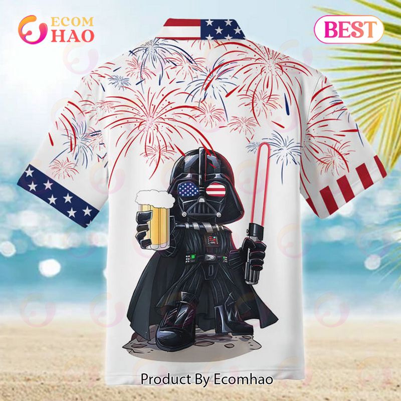 Star Wars Independence Day Darth Vader With Beer Hawaiian Shirt