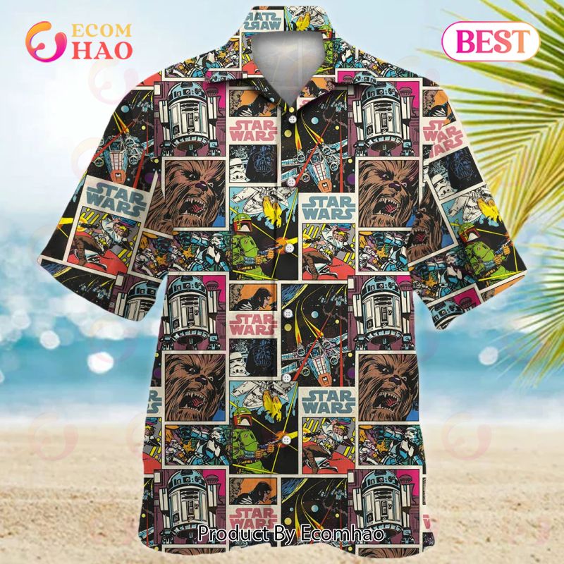 Star Wars Print Comic Pattern Hawaiian Shirt