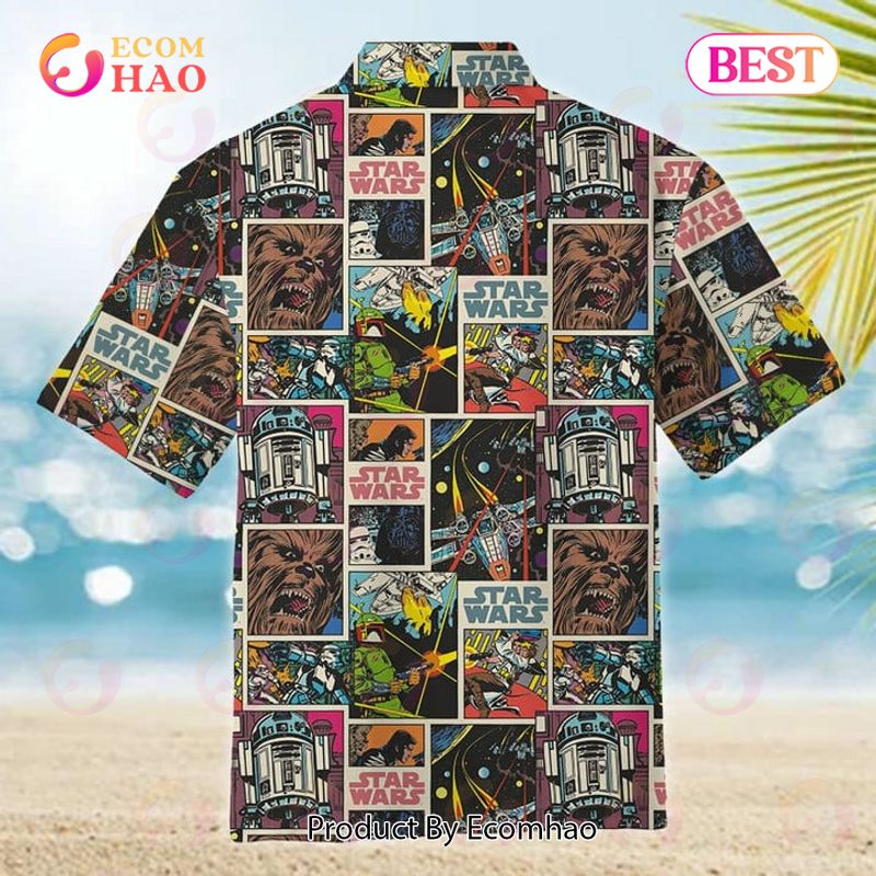 Star Wars Print Comic Pattern Hawaiian Shirt