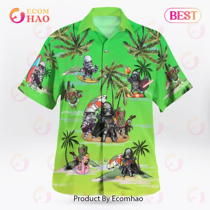 Vader Boba Fett Trooper Summer Time Hawaiian Shirt Green