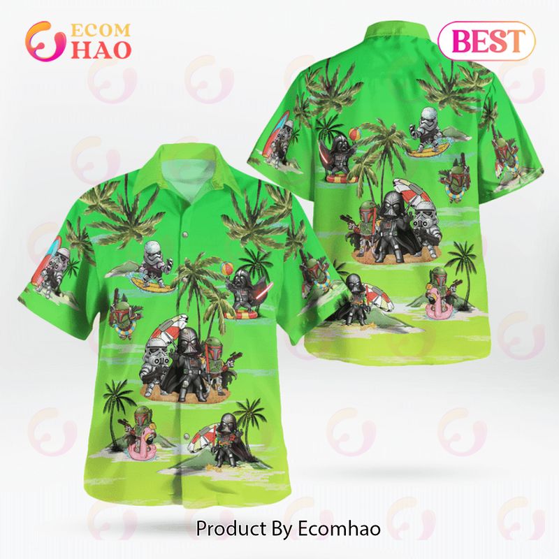 Vader Boba Fett Trooper Summer Time Hawaiian Shirt Green