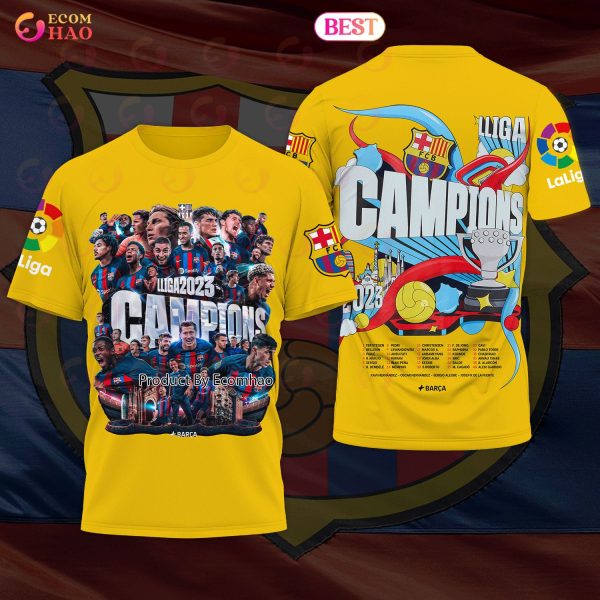 LLIGA2023 Campions Barcelona 3D Hoodie