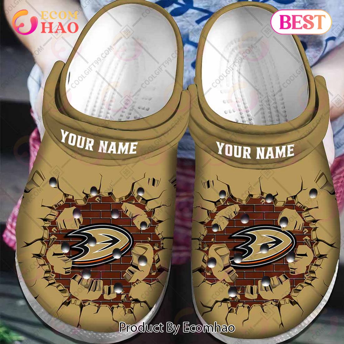 Personalized NHL Anaheim Ducks Broken Wall Crocs