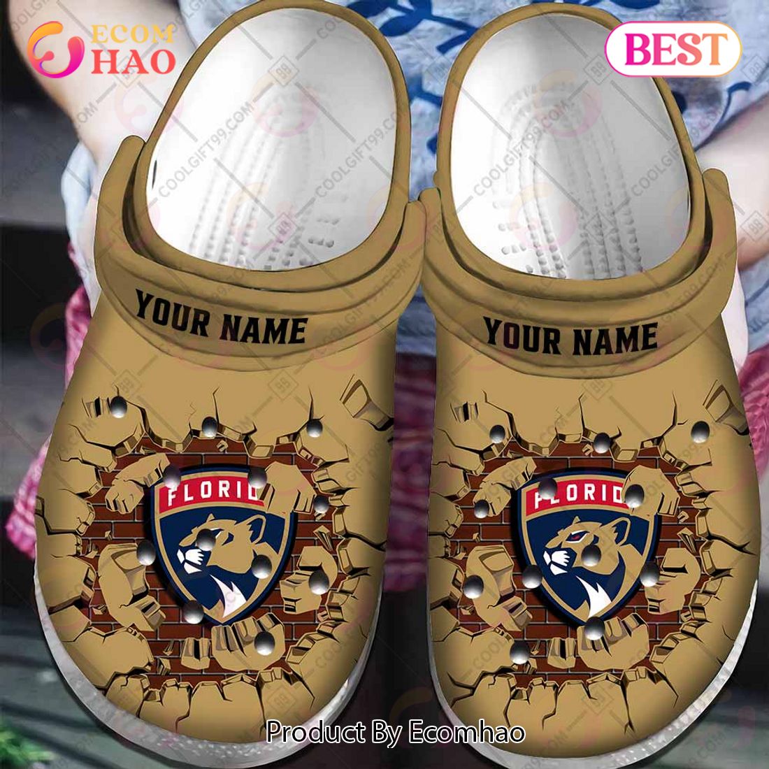 Personalized NHL Florida Panthers Broken Wall Crocs