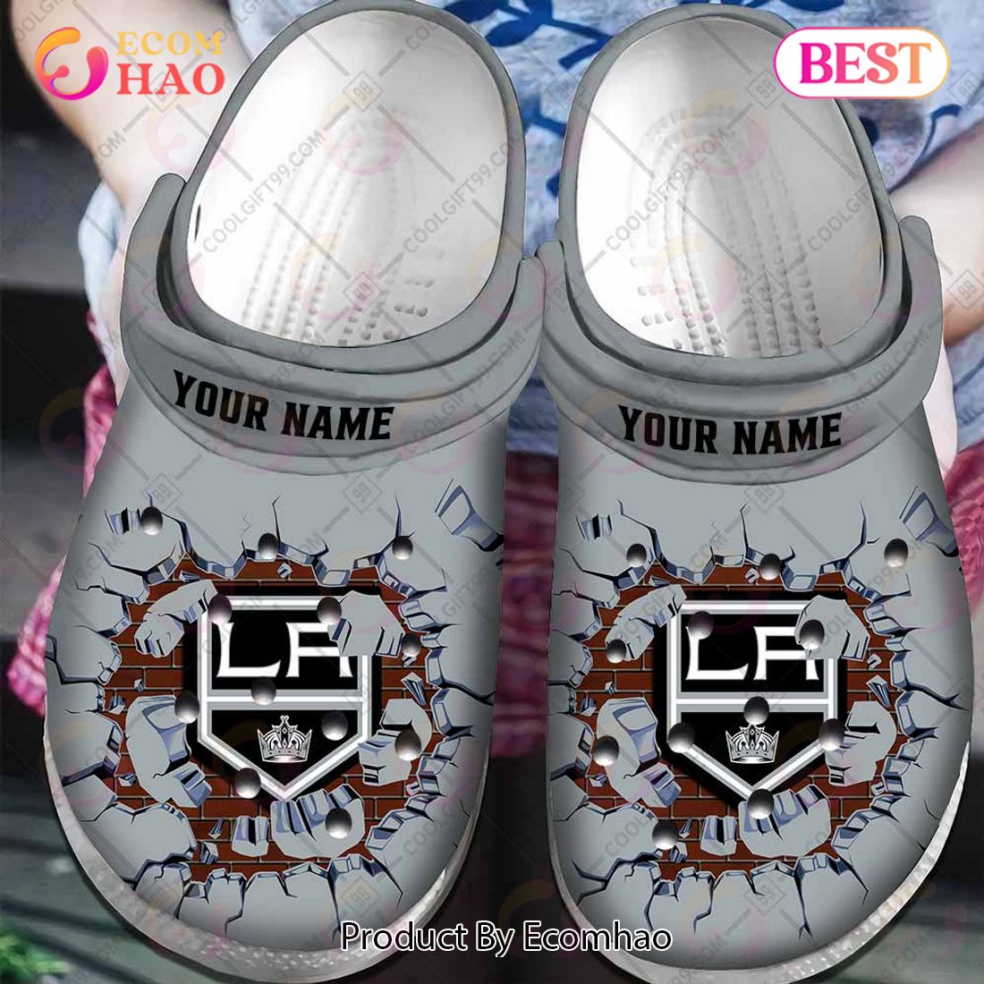 Personalized NHL Los Angeles Kings Broken Wall Crocs