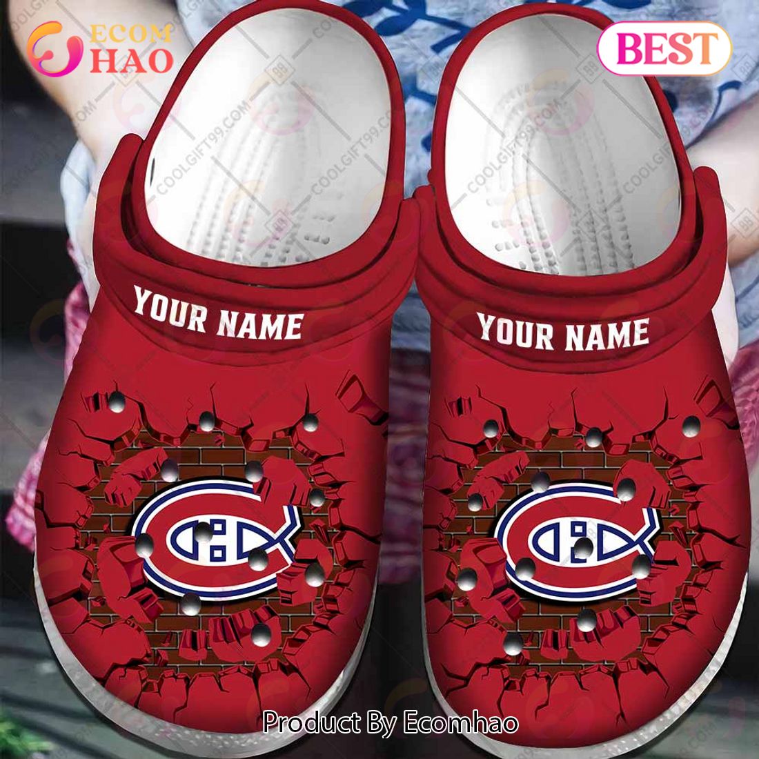 Personalized NHL Montreal Canadiens Broken Wall Crocs