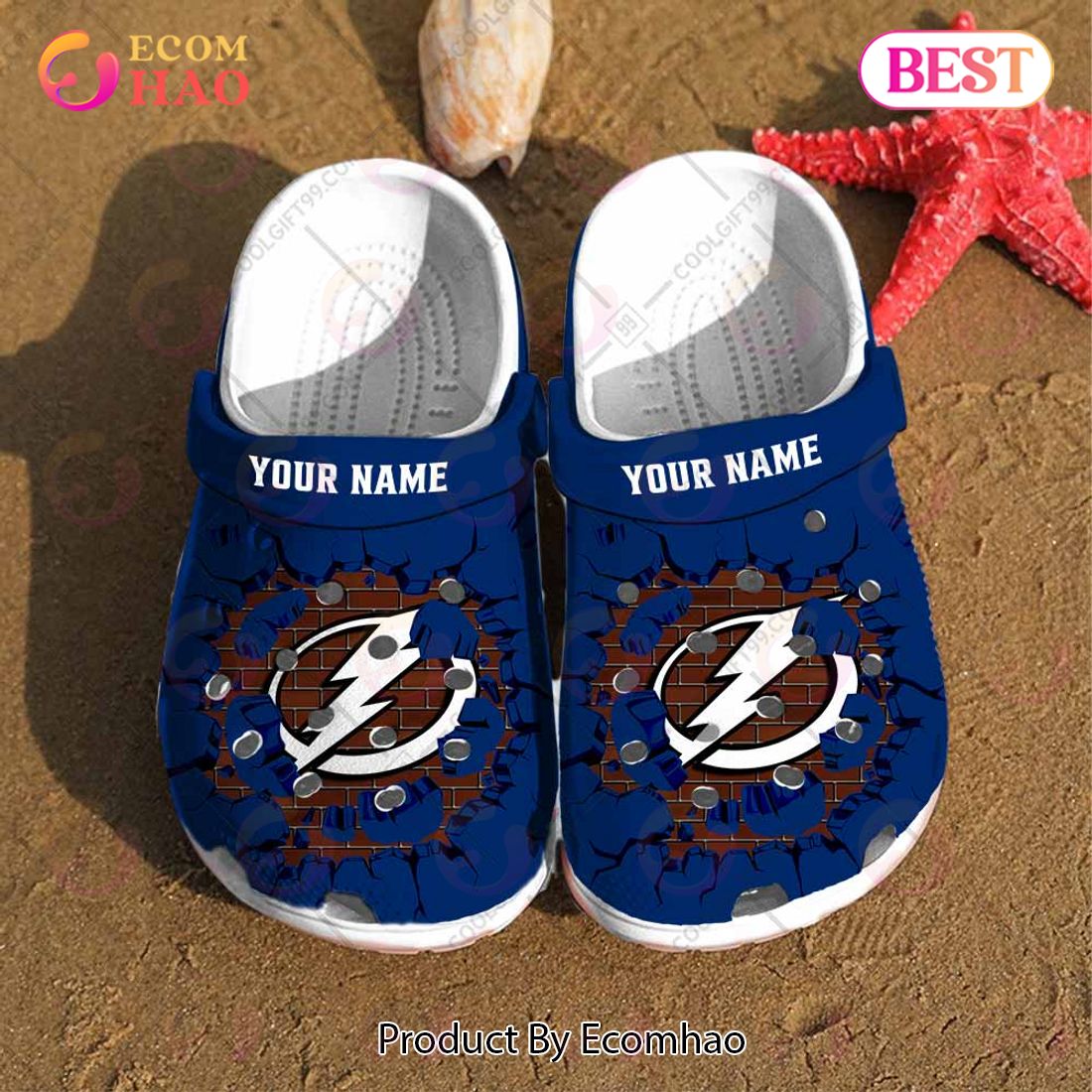 Personalized NHL Tampa Bay Lightning Broken Wall Crocs