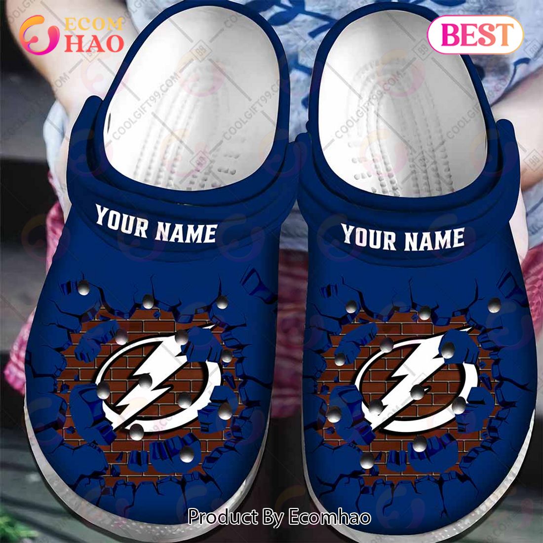 Personalized NHL Tampa Bay Lightning Broken Wall Crocs