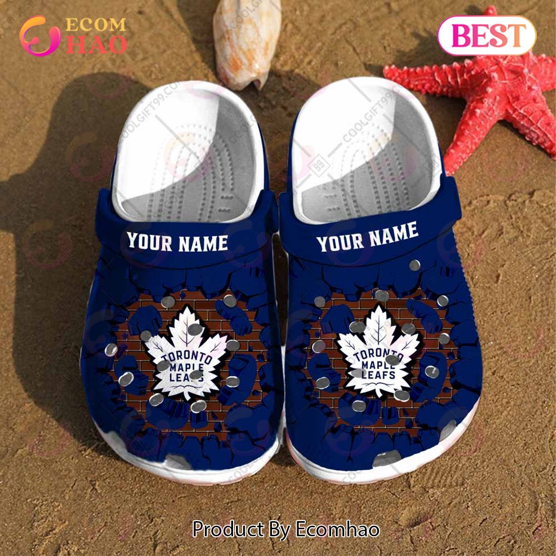 Personalized NHL Toronto Maple Leafs Broken Wall Crocs