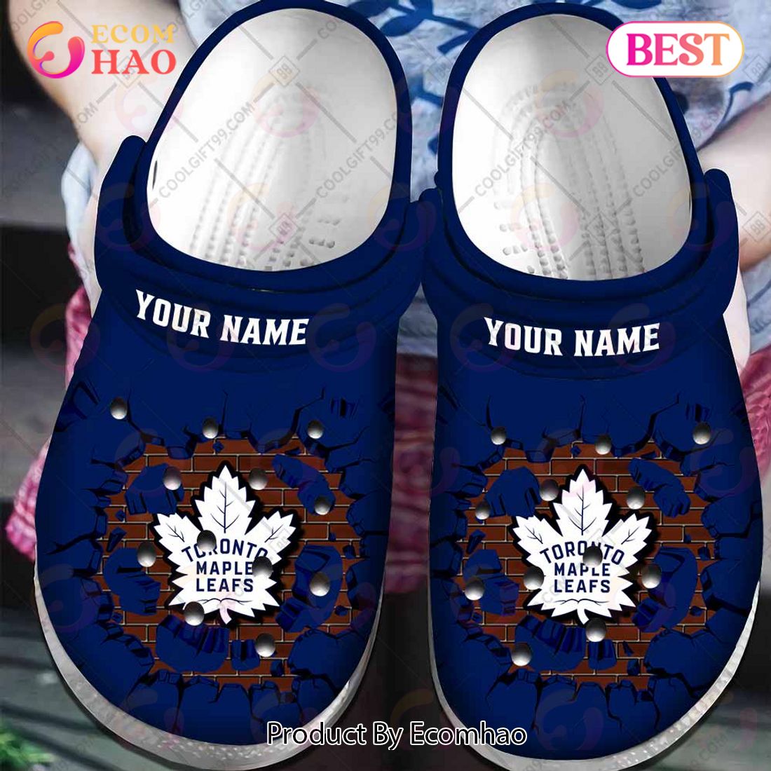 Personalized NHL Toronto Maple Leafs Broken Wall Crocs