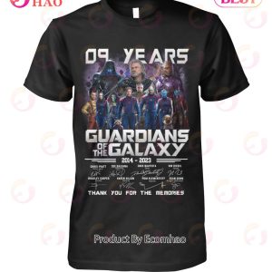 09 Years Guardians Of The Galaxy 2014 – 2023 Thank You For The Memories T-Shirt