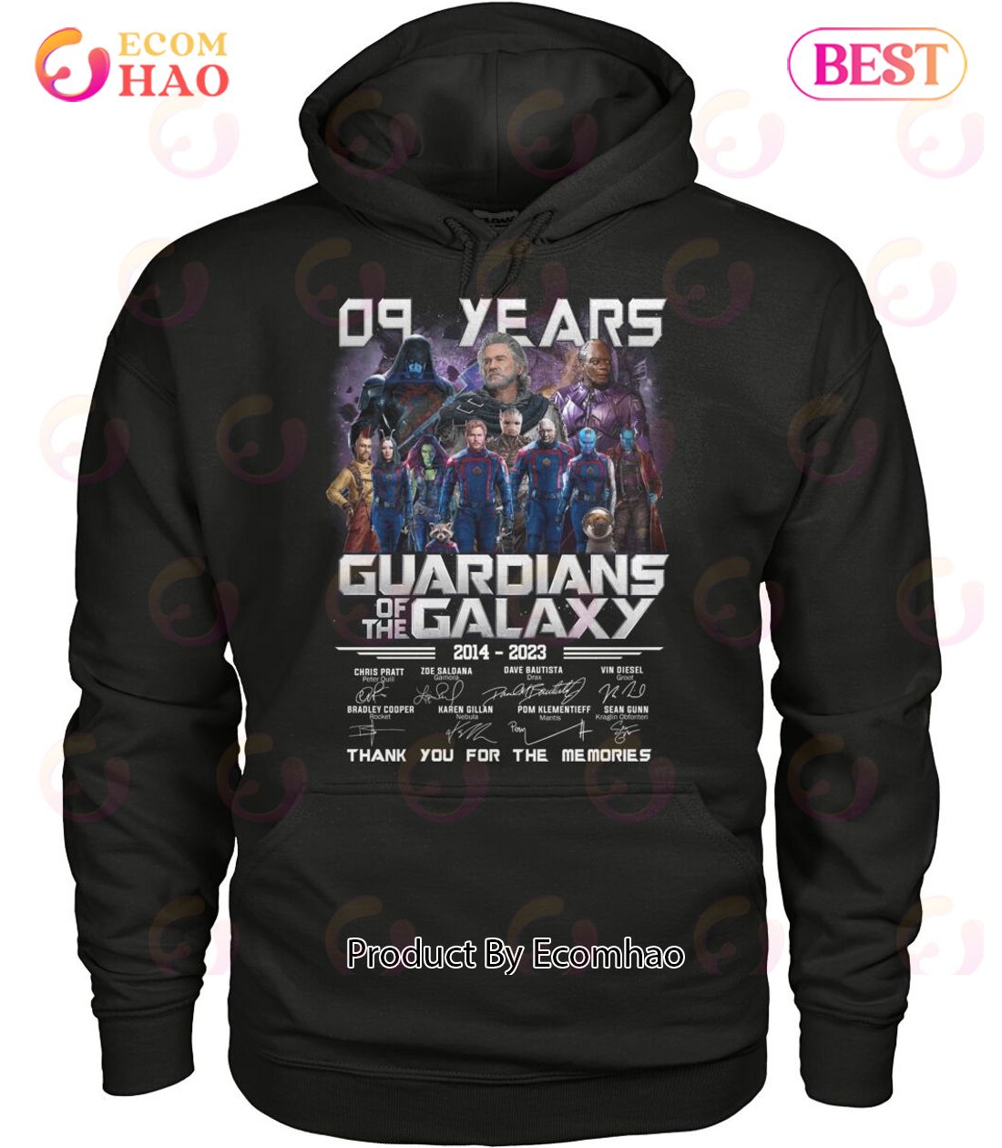 09 Years Guardians Of The Galaxy 2014 – 2023 Thank You For The Memories T-Shirt