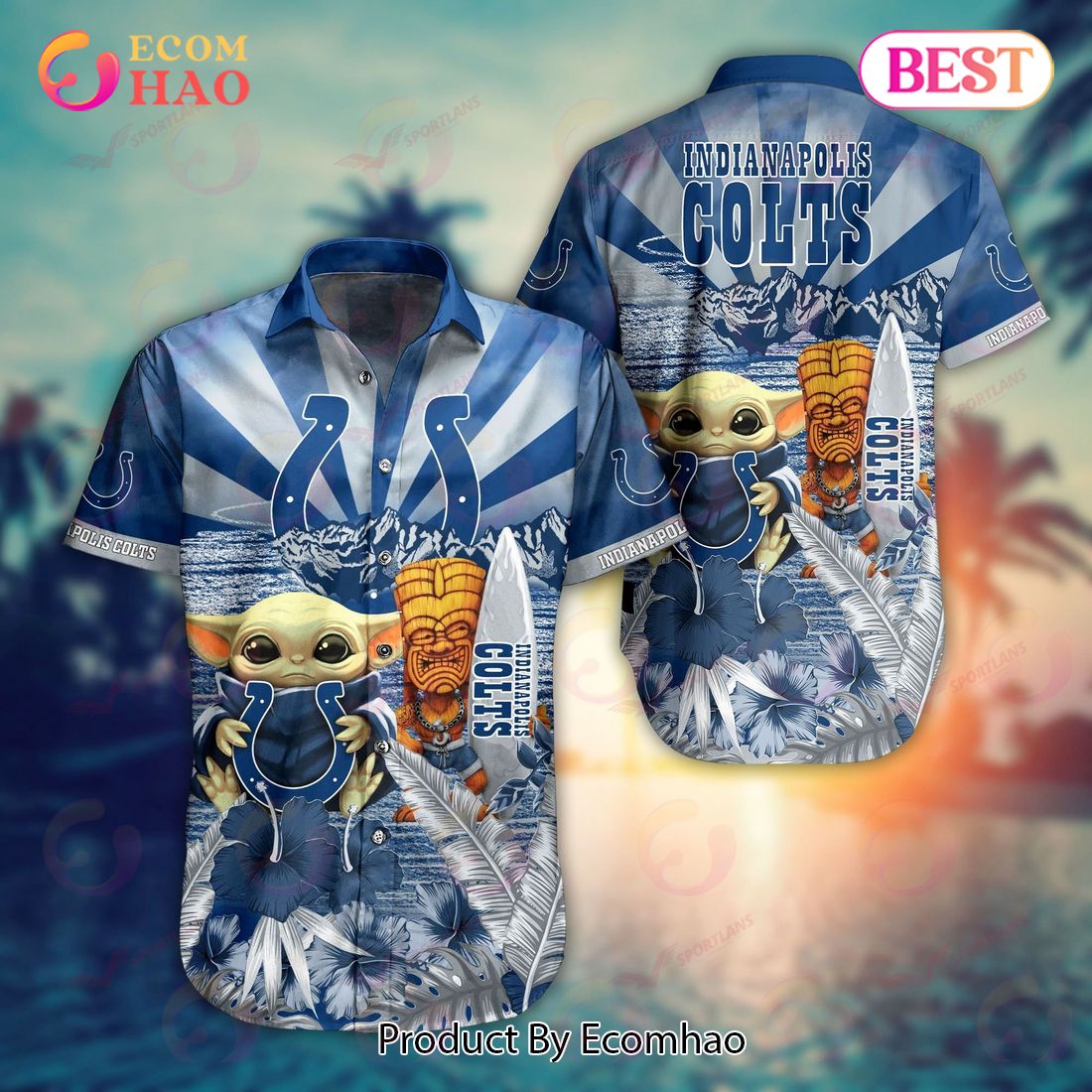 Indianapolis Colts NFL Baby Yoda Hawaiian