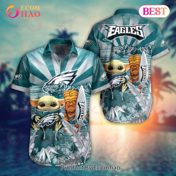 Philadelphia Eagles NFL Baby Yoda Hawaiian