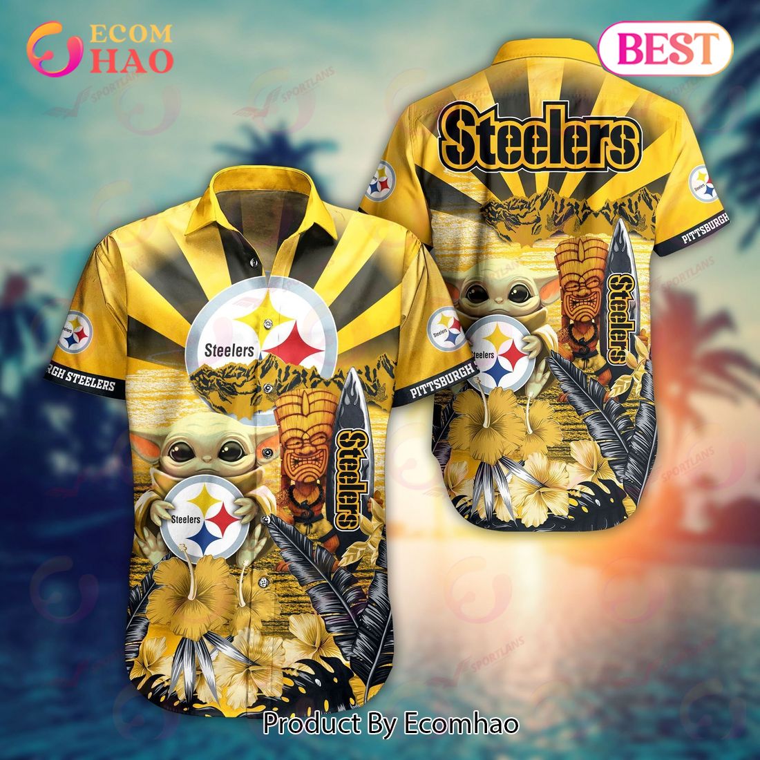 Pittsburgh Steelers NFL Baby Yoda Hawaiian - Ecomhao Store