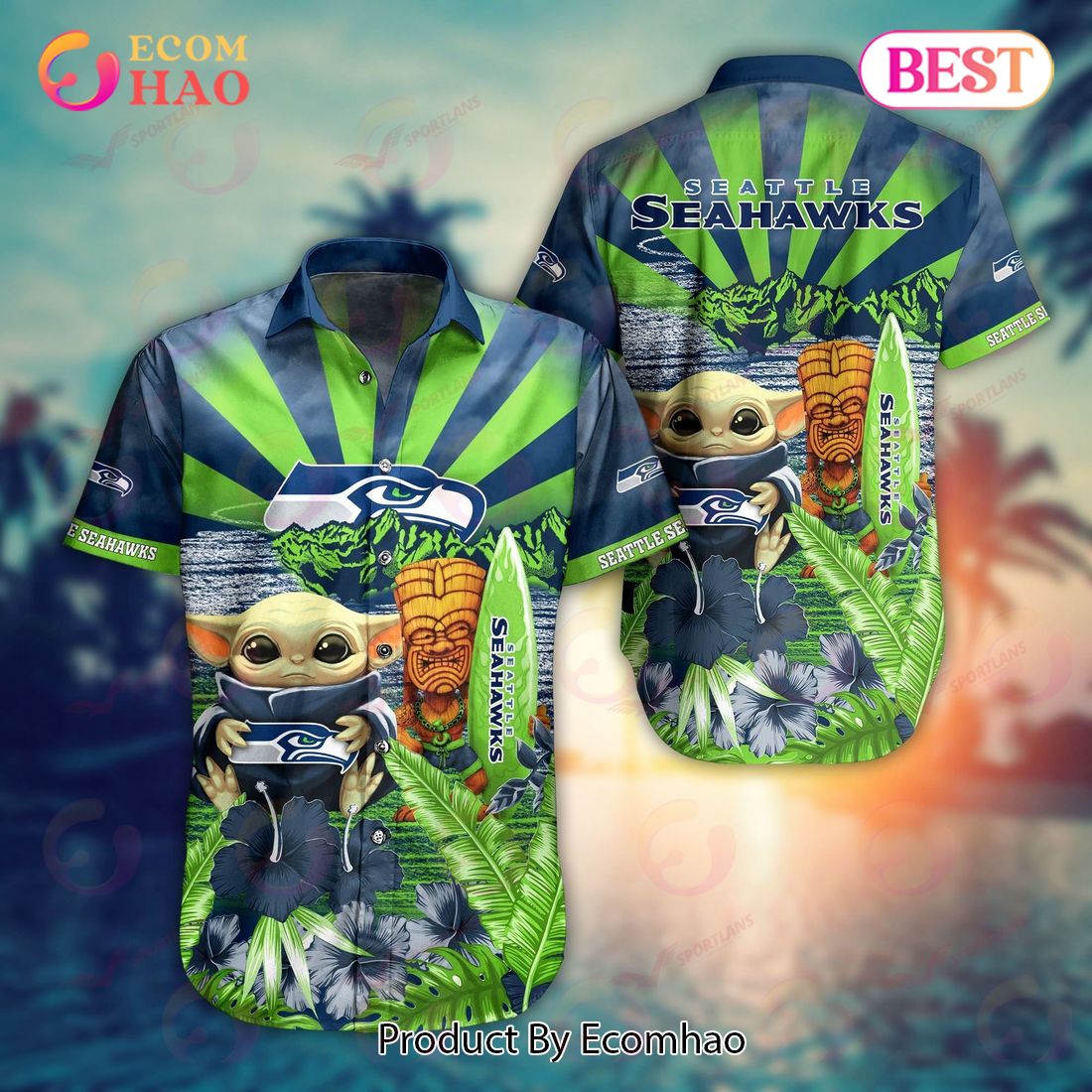 Seattle Seahawks Mickey Lover Custom Name For Fans Hawaiian Shirt And Shorts