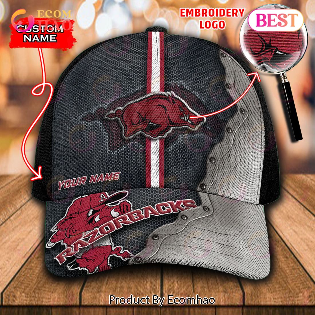 NCAA Alabama Crimson Tide Custom Name Embroidery Cap