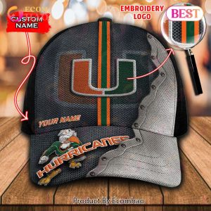 NCAA Miami Hurricanes Custom Name Embroidery Cap