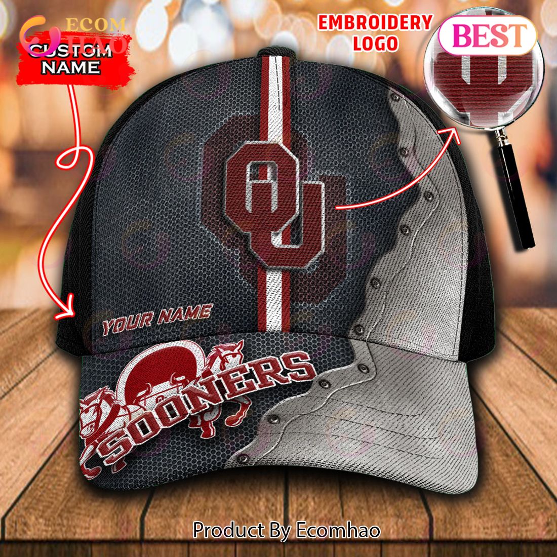 NCAA Oklahoma State Cowboys Custom Name Embroidery Cap