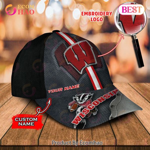 NCAA Wisconsin Badgers Custom Name Embroidery Cap