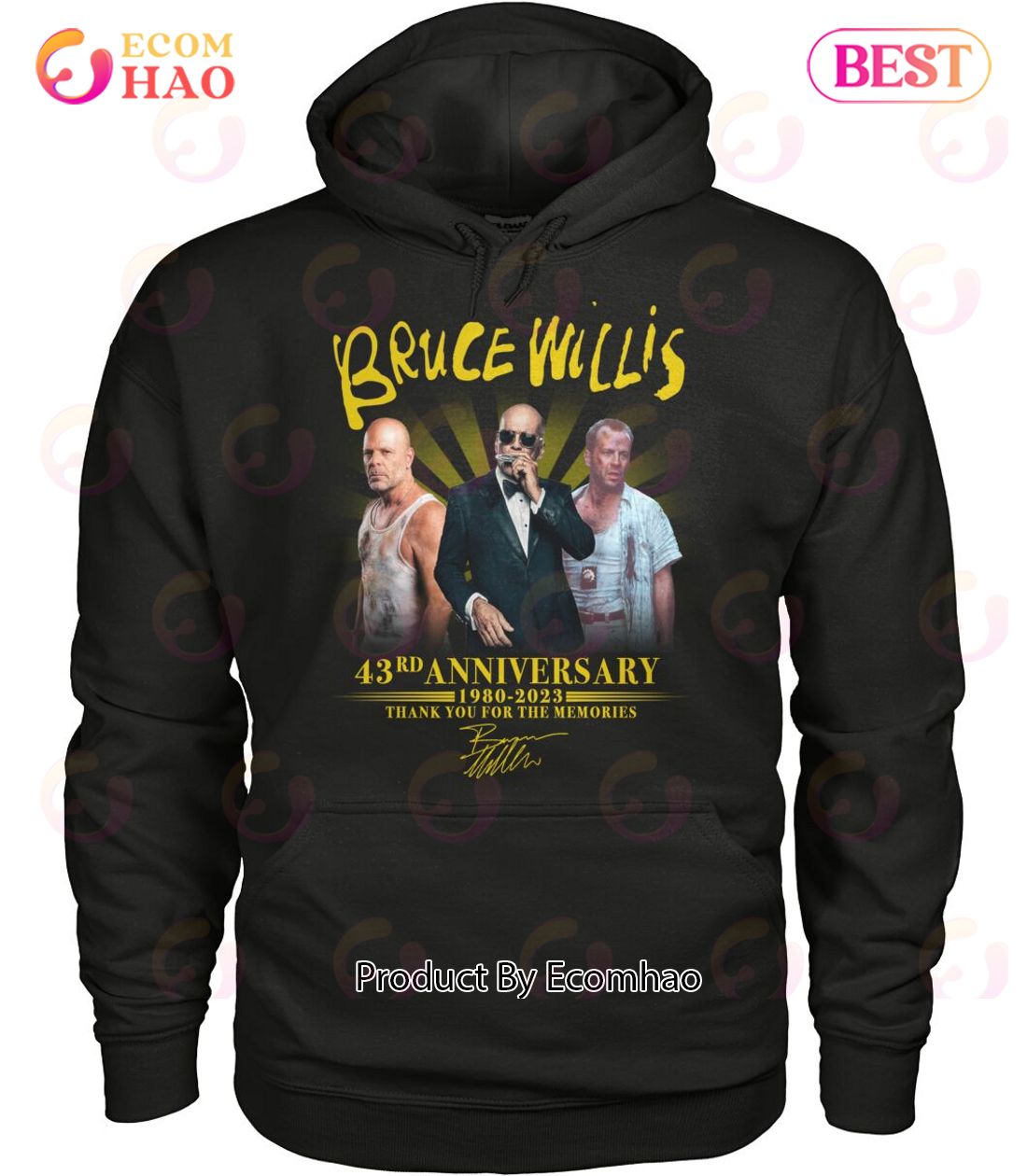 Bruce Willis 43rd Anniversary 1980 – 2023 Thank You For The Memories T-Shirt