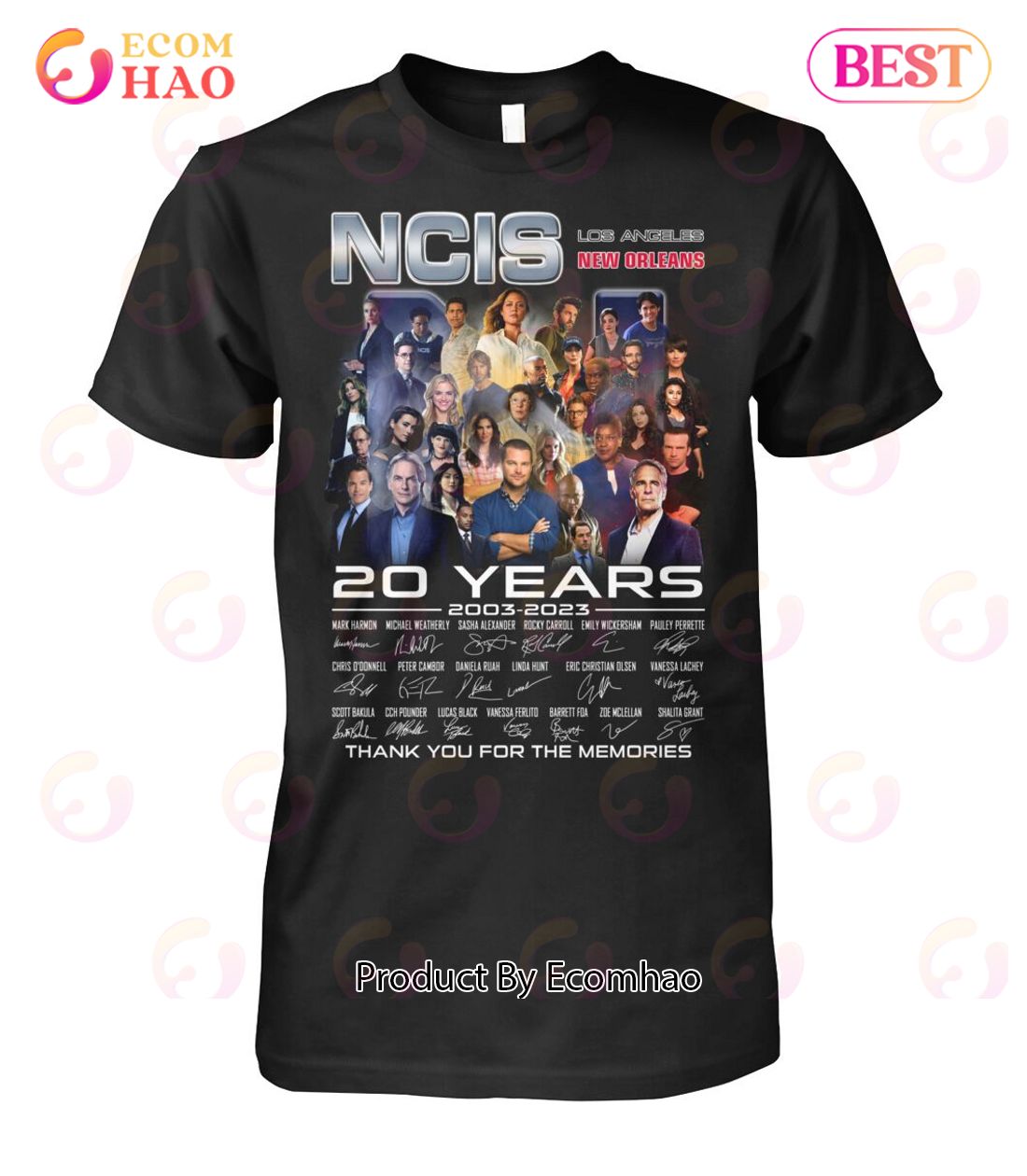 NCIS Los Angeles New Orleans 20 Years 2003 – 2023 Signature Thank You For The Memories T-Shirt