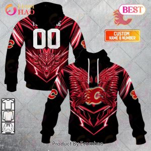 Personalized NHL Calgary Flames Special Dragon Design 3D Hoodie