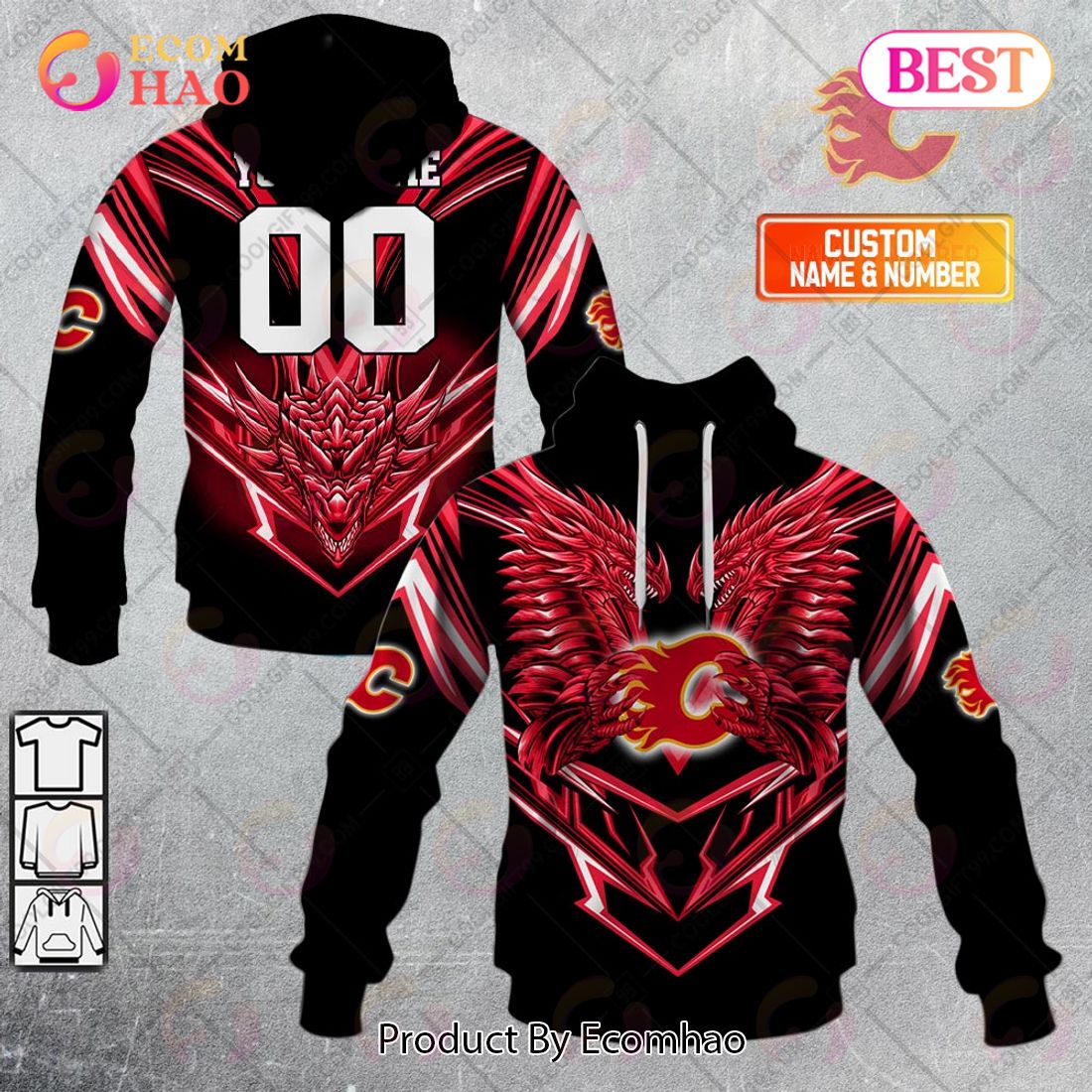 Personalized NHL Anaheim Ducks Special Dragon Design 3D Hoodie