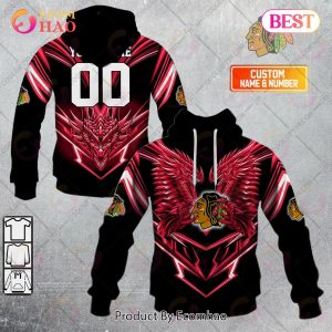 Personalized NHL Chicago Blackhawks Special Dragon Design 3D Hoodie