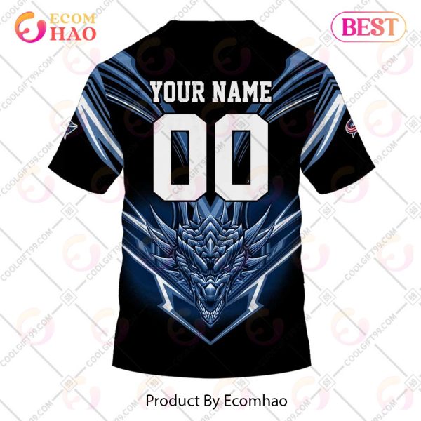 Personalized NHL Columbus Blue Jackets Special Dragon Design 3D Hoodie