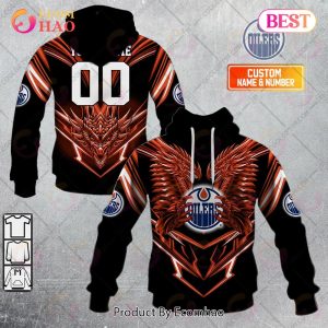 Personalized NHL Edmonton Oilers Special Dragon Design 3D Hoodie