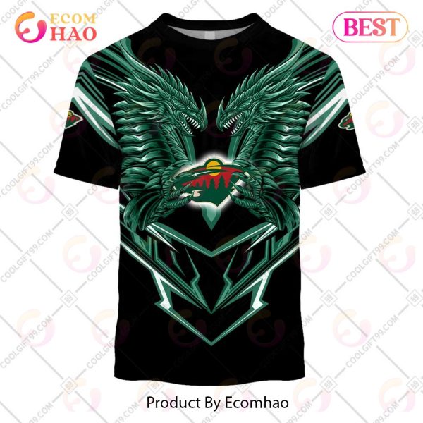 Personalized NHL Minnesota Wild Special Dragon Design 3D Hoodie
