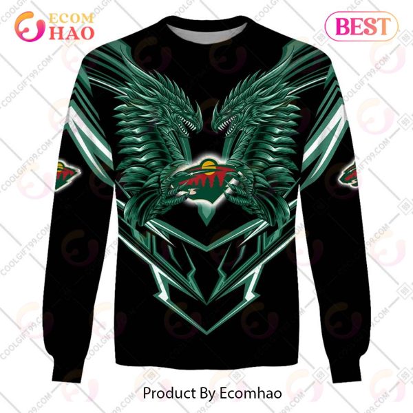 Personalized NHL Minnesota Wild Special Dragon Design 3D Hoodie