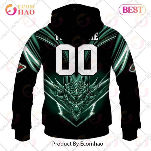 Personalized NHL Minnesota Wild Special Dragon Design 3D Hoodie