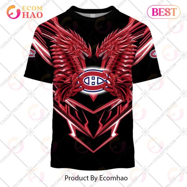 Personalized NHL Montreal Canadiens Special Dragon Design 3D Hoodie